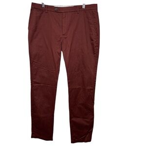 Spier &‎ Mackay Brick/Oxblood Red Contemporary Fit Cotton Chino Pants 36